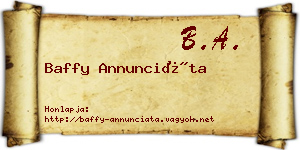 Baffy Annunciáta névjegykártya